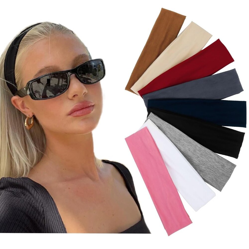Multicolor Soft Fabric Headbands for Women - Elastic Non-Slip Head Bands, Fashio